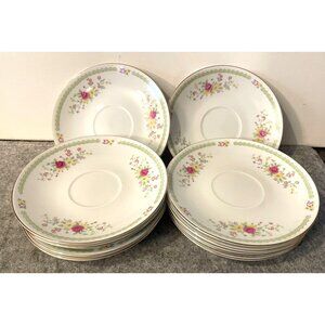 10 Vintage Springtime Floral Spray Saucers 5.75"  # 2137